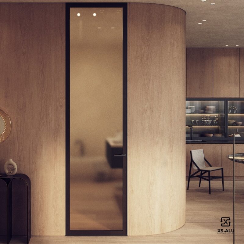 Secreto 62 Light – rejtett, falsíkú tapétaajtó, fekete kivitel – XS-ALU